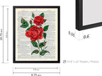 Poster Master Dictionary Art Poster - Red Roses Print - Flower Art - Floral Art - Gift for Men, Women & Florist - Minimal Decor for Living Room, Bedroom, Dorm or Flower Shop, 8x10 Black Framed