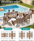 SERWALL Outdoor Dining Chairs Set of 2, All-Weather HDPE Patio Armless Chairs, Brown
