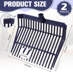 Lasnten Manure Fork Replacement Head, 18 Tines Pitchfork Head with Screws and Nuts, Horse Manure Rake for Picking up Grass and Hay (Navy,2 Pcs)