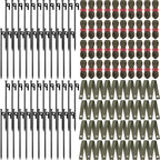 Suzile 120 Pcs Tree Stake Kit, Heavy Duty Tree Staking and Supports for Leaning Trees Include 11. 8'' Steel Stakes 15. 8'' Support Straps 13. 12 ft Rope for Anchoring Hurricane Protection (Army Green)