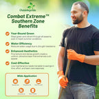 Outsidepride Combat Extreme Southern Zone Grass Seeds for Lawn - 50 lbs. SPF 30 Heat & Drought Tolerant Mix of Turf Type Fescue & Hybrid Bluegrass Seed with OptiGrowth Coating Enhanced Germination