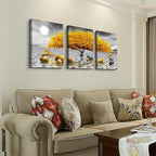 Wall decorations for living room Canvas Wall Art for bedroom Abstract wall decor Black and white Canvas Art Yellow tree paintings bathroom Home Decoration 3 Piece Hang Pictures Office Wall Artworks