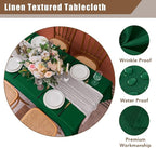 Fitable Faux Linen Christmas Tablecloths 2 Pack, Burlap Textured Table Clothes Rectangle, Decorative Table Covers for Winter Holiday Kitchen Dining Party Farmhouse (Hunter Green, 54 x 78 Inch)