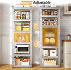 REIBII Storage Shelves 6 Tier Garage Shelving Heavy Duty Metal Shelving Loads 2250LBS Adjustable Garage Shelves for Warehouse Pantry Kitchen Closet 16" W x 16" D x 72" H, Silver