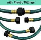 PVC Garden Hose 1/2 Inch, Flexible Water Hose with Male and Female Fittings, No Leaking, Heavy Duty, for Household, Outdoors, Lawns, Patio (1 FT, Green, Plastic Fittings)