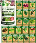 HOME GROWN 21,600+ Lettuce Seeds for Planting - 20 Heirloom Varieties, Non-GMO USA - Romaine, Butterhead, Iceberg, Leaf Lettuce, Spinach & Kale - Indoor, Outdoor & Hydroponic Garden Kit