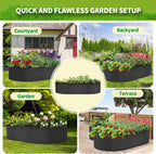 2 Pack Fabric Raised Garden Bed 6FTx3FTx1FT Plant Grow Bags Large Oval Garden Grow Bags Breathable Fabric Garden Bed Gardening Planting Container for Vegetables Potatoes Flowers Tomato,4 Grids+2 Grids