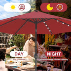 HealSmart 7.5ft Patio Umbrella with Push Button Tilt/Crank, Outdoor Table Market Yard Umbrella, 6 Sturdy Ribs for Garden, Deck, Backyard, Pool