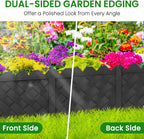 BLACKVINE 20Pcs 20ft (5'' Exposed Height) Plastic Landscape Edging Border,Flowerbed Garden Border Edging for Landscaping,Flower Bed Lawn Yard Edging Borders,Garden Edger Border Divider - 3D Weaving