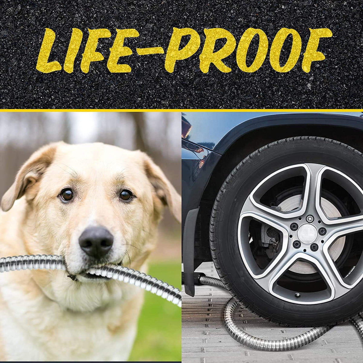 Bionic Steel Pro 25 FT Garden Hose with Nozzle, 304 Stainless Steel Metal Water Hose 25Ft, Flexible Hose, Kink Free, Lightweight and Durable, Crush Resistant Fitting, Easy to Coil, 500 PSI 2025 Model