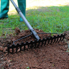 Walensee 5.4FT Bow Rake Heavy Duty Garden Rake with Stainless Steel Handle, 17 Steel Tines Garden Tool for Loosening Soil Gathering Leaf Leveling Lawn Farming Land Management Yarn Thatch Rakes