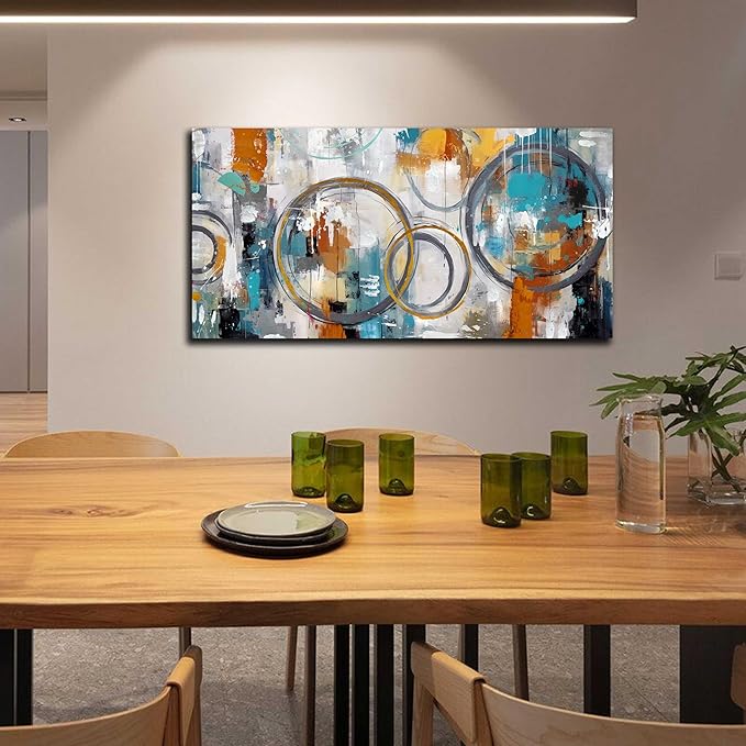 Modern Wall Art for Office Decor - Abstract Canvas Wall Art - Wall Pictures for Living Room Size 24" x 48"