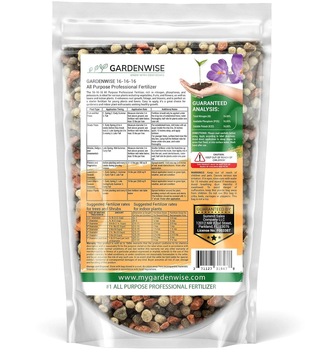 16-16-16 All Purpose Professional Fertilizer - Lawn & Flower & Tree & Shrub & Vegetable Garden Fertilizer (3 QUARTS)