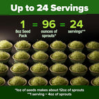 HOME GROWN Alfalfa Sprouting Seeds - Non-GMO USA-Sourced Heirloom Bulk Sprout Seed for Microgreens - Premium Organic Alfalfa Seeds for Sprouting - Indoor Growing Kit - 8 OZ