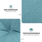 Outdoor Swing Cushions,Waterproof Swing Cushions 3 Seater Replacement with Backrest,Outdoor Thickened Bench Cushion with Ties for Porch,Patio,Backyard,Garden (Lake Blue 60 * 40 in)
