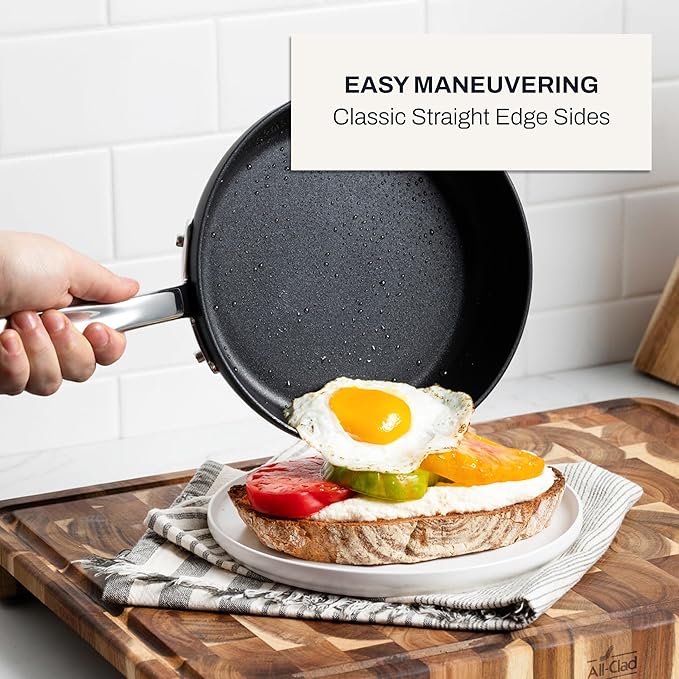 All-Clad E7859064 HA1 Hard Anodized Nonstick Fry Pan Cookware Set, 10 Inch and 12 Inch Fry Pan, 2 Piece, Black