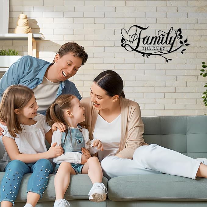 Personalized Family Last Name Signs, Custom Signs Outdoor Metal, Monogram Metal Sign Wall Art For Home Outside Decor, Name Sign Customized Wedding Christmas Housewarming Gifts For Women Men