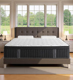 Queen Mattresses,14 Inch Queen Size Mattresses in a Box,Memory Foam Hybrid White & Black Mattress with Provide Support and Improve Sleep,Pressure Relief,Medium Firm