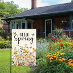 Hello Spring Flags for Outside,Floral Butterfly Garden Flag for Yard Patio Lawn Decoration,12x18 Inch Double Sided
