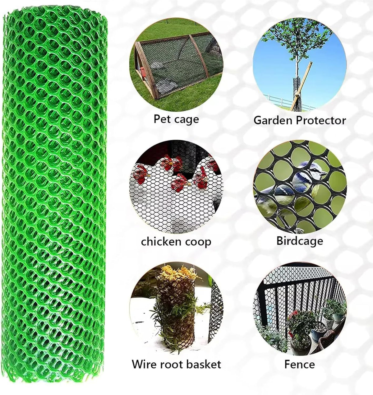 Wire Fence Mesh Green Plastic Mesh Roll 39.3″ Wide Poultry Fencing Multi-Use Garden Fence for Snow Fence Chicken Plants Balcony Protection Barrier(Size:1x30M - Mesh 1.8cm)