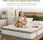 Queen Mattress, 12 Inch Innerspring Queen Size Hybrid Mattress with Individually Pocket Innerspring for Cool Motion Isolation & Silent Sleep, Pressure Relief, Edge Support,Medium Firm