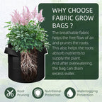 150-Pack 7 Gallon Grow Bags Bulk, Heavy Duty Thickened Nonwoven Fabric Pots with Handles, Felt Breathable Planter Bag, Garden Growing Bag for Vegetable Flower Plants Fruits, Black