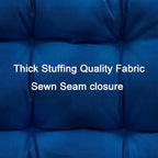 QILLOWAY Outdoor Chair Cushion for Patio Furniture, Waterproof Patio Cushions Set of 2 with Ties, Fade Resistant Replacement Pads for Outdoor Rocking Chairs,Royal Blue