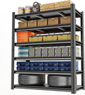 6 Tier Storage Shelves 78" H Metal Garage Shelving Heavy Duty Unit and Storage Utility Rack Shelf Organizer Adjustable Shelves for Garage, Basement, Pantry,Commercial, Warehouse, Industrial, Black