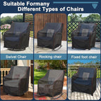 Patio Chair Covers Waterproof, Outdoor Chair Covers, Windproof UV Resistant Patio Furniture Covers for Garden Deck Lawn Chairs (2 Pack, Black)