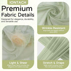 Wedding Arch Draping Fabric 29" x 19Ft Sheer Drapes for Backdrop Wedding Ceremony Reception Ceiling Decor Curtain Baby Bridal Shower Decoration (Sage Green, 2 Panels)