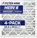 Filter King 23.5x23.5x1 Air Filter | 4-PACK | MERV 8 HVAC Pleated A/C Furnace Filters | MADE IN USA | Actual Size: 23.5 x 23.5 x .75"