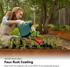 Worth Galvanized Steel Landscape Edging 6" x50' Metal Garden Edging Roll Flexible Bender Border with 16Pcs Stakes for Lawn, Flower Bed Edges, Rust-Colored Painted