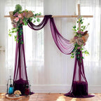 MDS Halloween Chiffon Draping Fabric - 2 Panel, 30" Wide x 30ft Long - Sheer Spooky Arbor & Canopy Drapery for Haunted House Backdrops, Party Ceilings, DIY Costumes & Themed Events - Eggplant