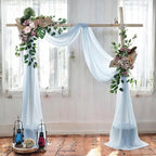 MDS Halloween Chiffon Draping Fabric - 2 Panel, 30" Wide x 20ft Long - Sheer Spooky Arbor & Canopy Drapery for Haunted House Backdrops, Party Ceilings, DIY Costumes & Themed Events - Baby Blue