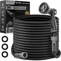 Garden Hose, Flexible Ultra Lightweight Durable, Kink-Free Water Hose with 10 Function Sprayer - Non-Shrinking, Easy to Store, All-Weather, High-Pressure, Black (50 FT)