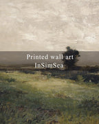 InSimSea Framed Canvas Wall Art Vintage Decor, Landscape Wall Art Room Decor, Large Classical Scenery Valley Grassland Paintings Wall Decor, Home Decor for Living Room Bedroom Office, 16"x24"