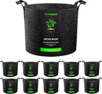 VIVOSUN 10-Pack 7 Gallon Grow Bags, Reinforced Planter Fabric Pots for Gardening Black
