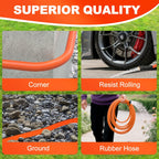 YOTOO Heavy Duty Hybrid Garden Water Hose 5/8-Inch by 100-Feet 150 PSI Kink Resistant, Flexible with Swivel Grip Handle and 3/4" GHT Solid Brass Fittings, Orange