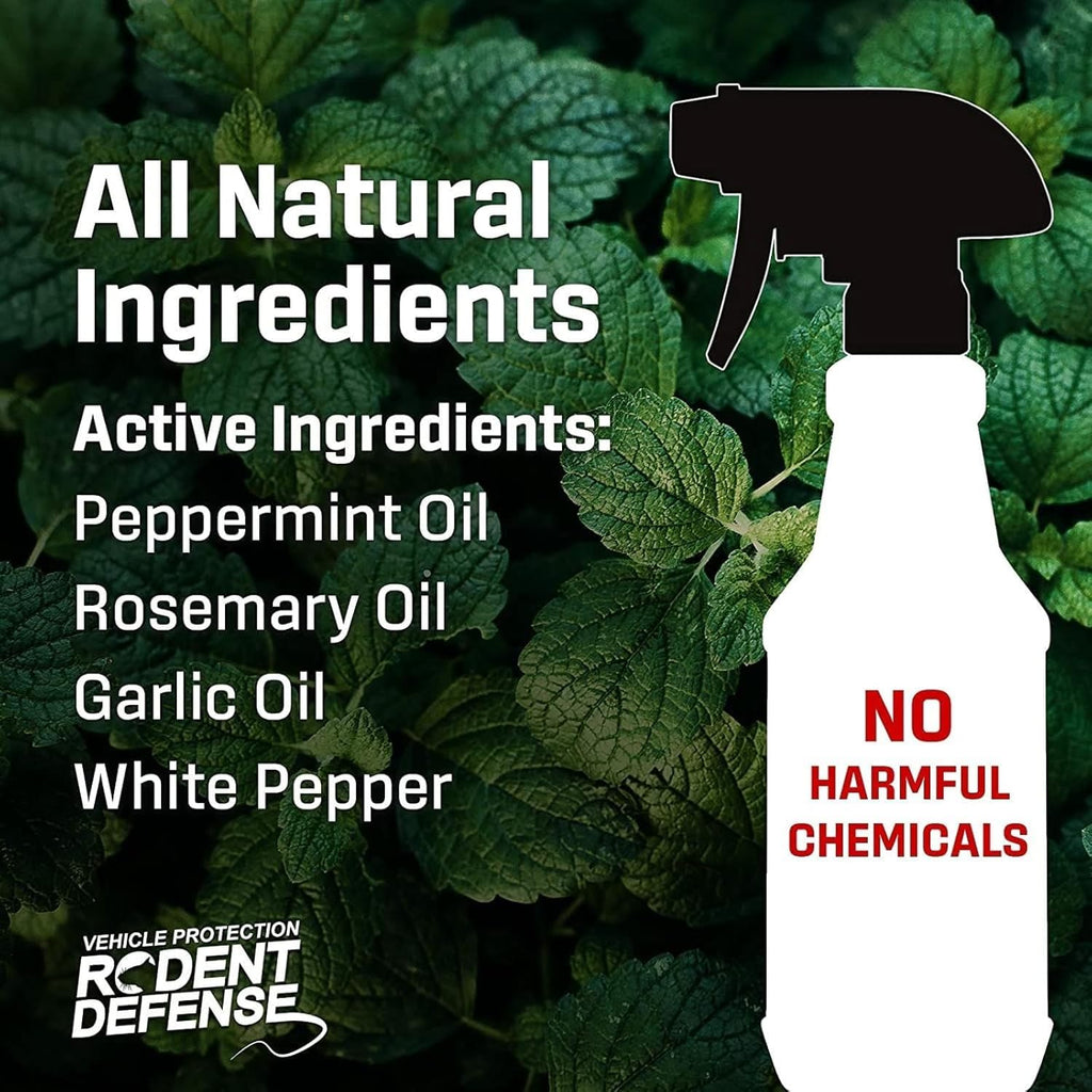 Exterminators Choice Mice & Rat Defense Spray for Cars & Trucks – 128 fl oz (1 Gallon) – Organic Peppermint Formula for Mouse Prevention & Rat Control – Safe for Kids & Pets
