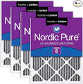 Nordic Pure 16x16x1 (Actual Size: 15 3/4 x 15 3/4 x 3/4) Furnace Air Filters MERV 8 Pleated Plus Carbon 4 Pack