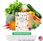 Woods Creek Seeds: Purple Top White Globe Turnip Seeds for Planting - Heirloom Root Vegetable Variety - Fast Growing Turnips with Edible Greens - Non-GMO Garden Seeds for Fall or Spring