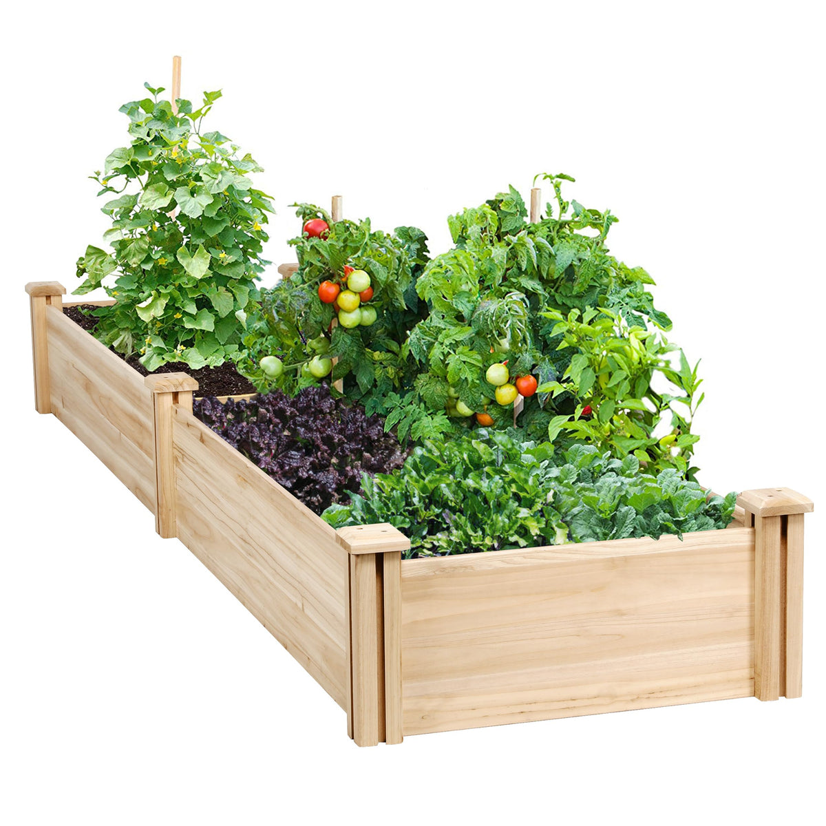 Yaheetech Raised Garden Bed Wooden Planter Box for Vegetables/Flowers, Wood
