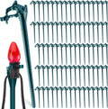 Jetec 120 Pieces Christmas Light Stakes Universal Yard Lawn Holiday 7.5 Inches Light Ground Stakes for C7 C9 String Lights Christmas Outdoor Lights Holders on Yards, Driveways (Green)