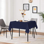 sancua Square Tablecloths 54x54 Inch, 2 Pack - Navy Blue Fabric Table Cloth for Square or Round Tables, Washable Polyester Table Cover for Dinner, Holiday Party, Decorative Display Tables