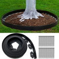 Landscape Edging 33FT, Garden Edging (4IN High) with 30pcs Spikes, Plastic Lawn Edging Flexible for Garden Flower Beds Tree Surrounds Yard Pathway, Black