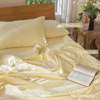 MooMee Bedding Duvet Cover Set 100% Washed Cotton Linen Like Textured Breathable Durable Soft Comfy (Heathered Butter Yellow, Full 80"x90")