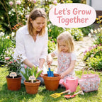 Kids Gardening Tools Set Toddler Gardening Kit with Apron & Tote Bag, Shovel, Fork, Trowel and Gloves, Outdoor Gardening Toys Easter Gifts for Children Ages 3-10