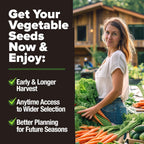 HOME GROWN 𝗨𝗦𝗔 𝗣𝗥𝗘𝗠𝗜𝗨𝗠 25 Heirloom Vegetable Seeds Kit - 12,000+ NON-GMO Seeds for Planting Vegetables, Survival Garden Seed Vault, Tomatoes Carrots Beans Kale Peppers, Indoor Outdoor Garden