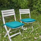 SleepMan Outdoor 17"x16" Chair Cushions with Ties Set of 4, Water Resistant All Weather U-Shape Seat Pads for Patio Garden Furniture Indoor (Set of 4, Aqua Green)