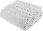 American Soft Linen 35x70 Jumbo Large Bath Towels, 600 GSM 100% Cotton Turkish Bath Sheet, Oversized Luxury Bath Towels for Bathroom Beach and Pool, Silver Grey